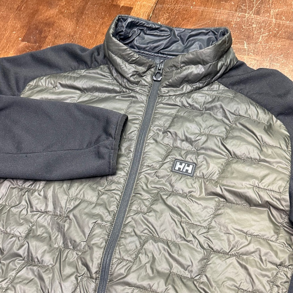 Helly Hansen LifaLoft Hybrid Insulator Jacket Mens XL Green Black Quilted Puffer